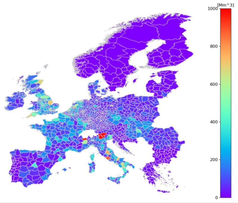 Grafik einer Europa-Karte
